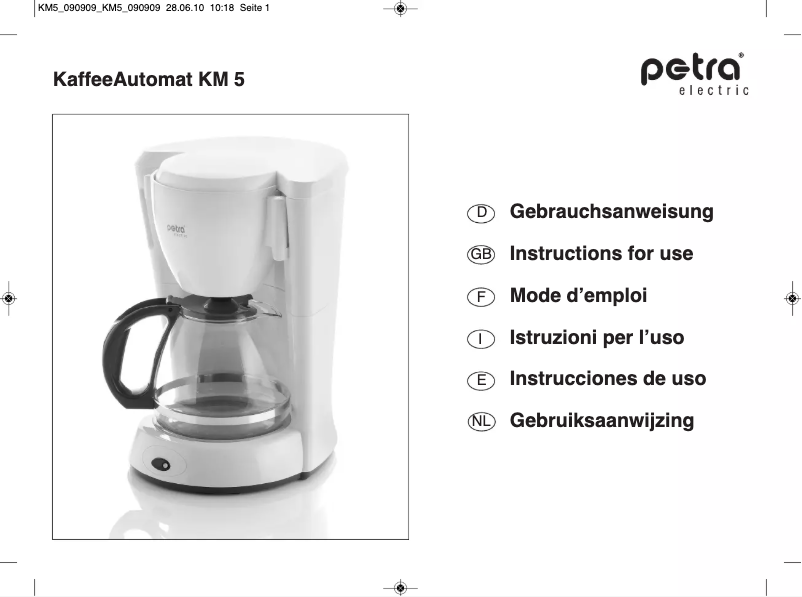 Image de la première page du manuel de l'appareil KM 5