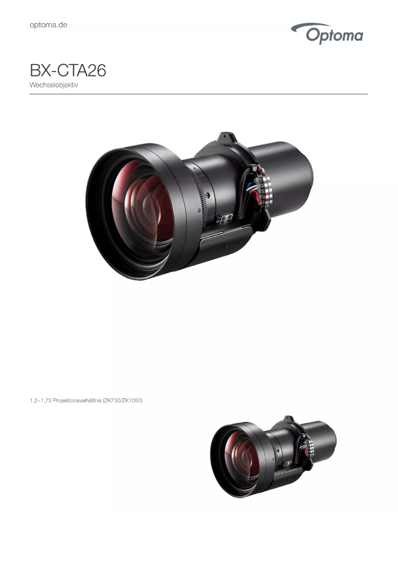 Page 1 de la notice Manuel utilisateur Optoma BX-CTA26