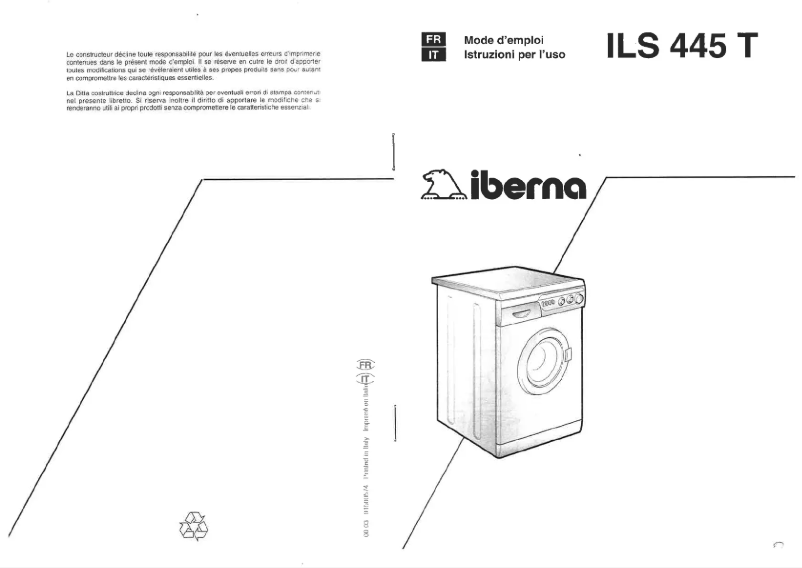 Page n°1 - Manuel utilisateur Iberna LB ILS 445 T