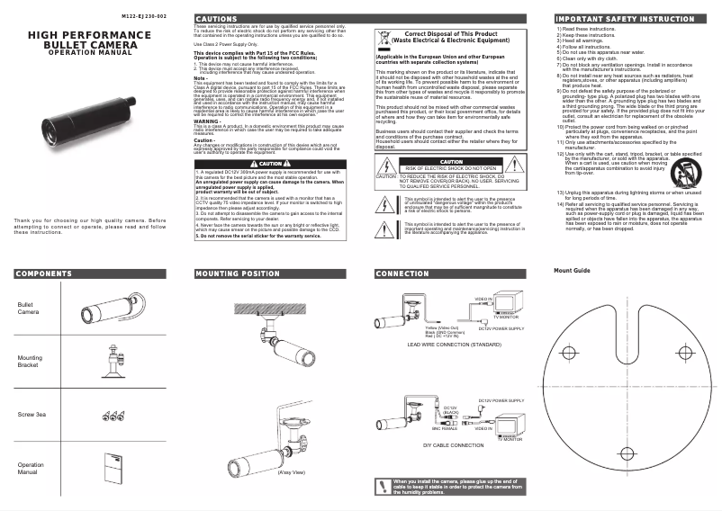 Page n°1 - Manuel utilisateur KT&C KPC-EJ230NUV