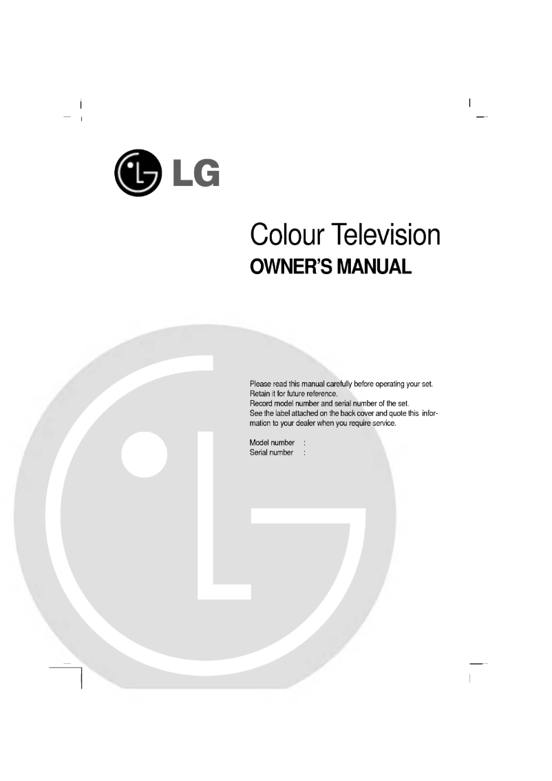 Page n°1 - Manuel utilisateur LG 29FX4RGB