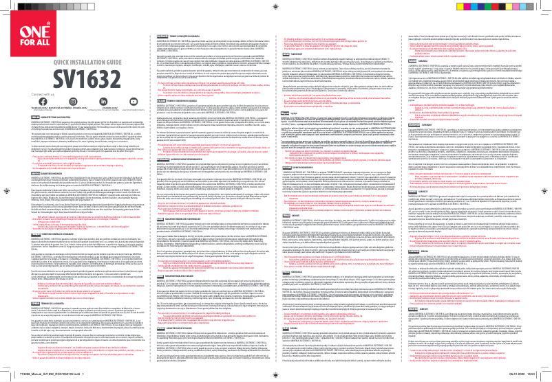 Page 1 de la notice Manuel utilisateur One for all SV 1632