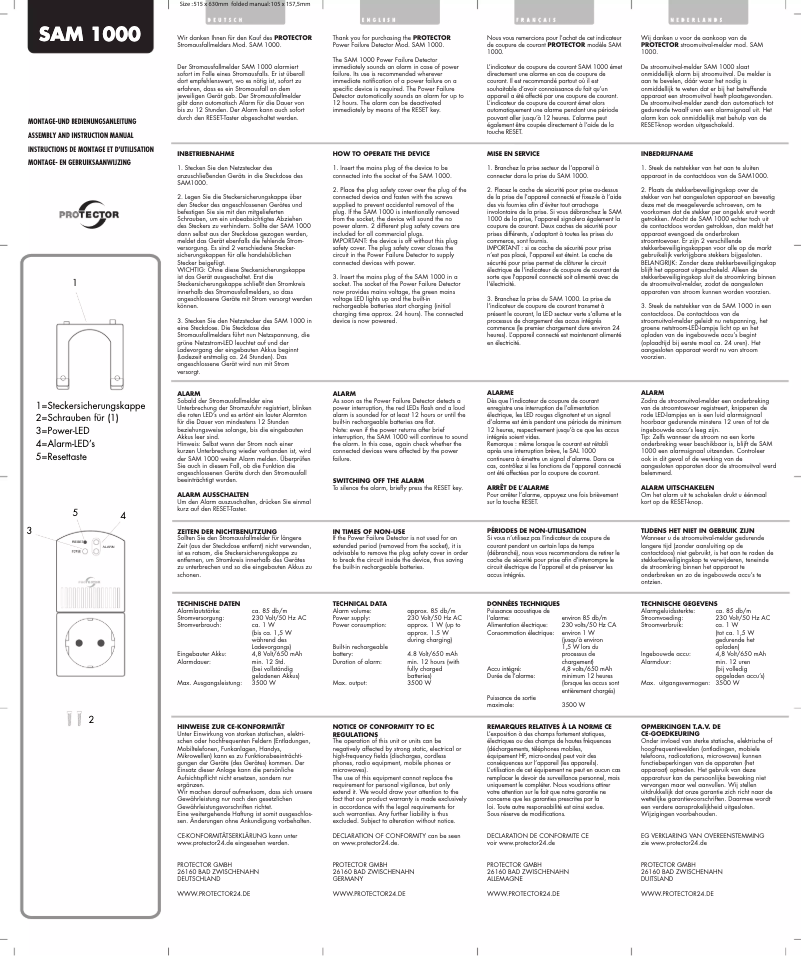 Image de la première page du manuel de l'appareil SAM-1000