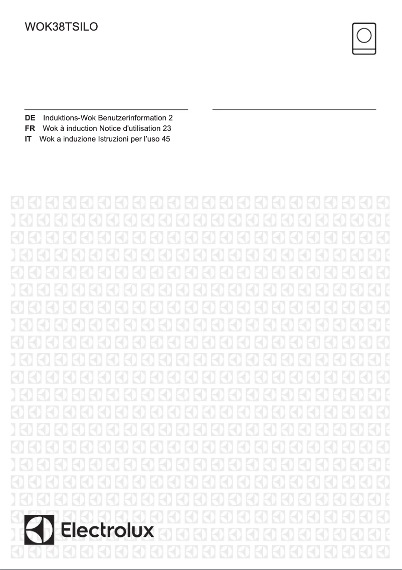 Page 1 de la notice Manuel utilisateur Electrolux WOK38TSILO