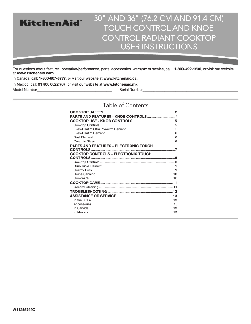 Page 1 de la notice Manuel utilisateur KitchenAid KCES550HSS