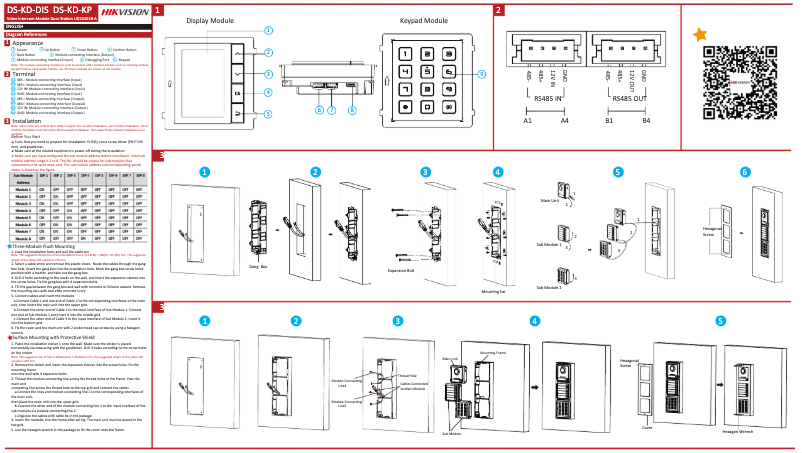 Página 1 del manual Guía de inicio rápido Hikvision DS-KD-KP