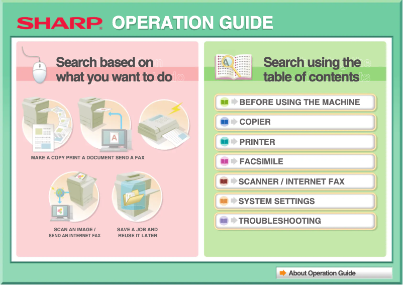 Page 1 de la notice Manuel utilisateur Sharp DX-C310