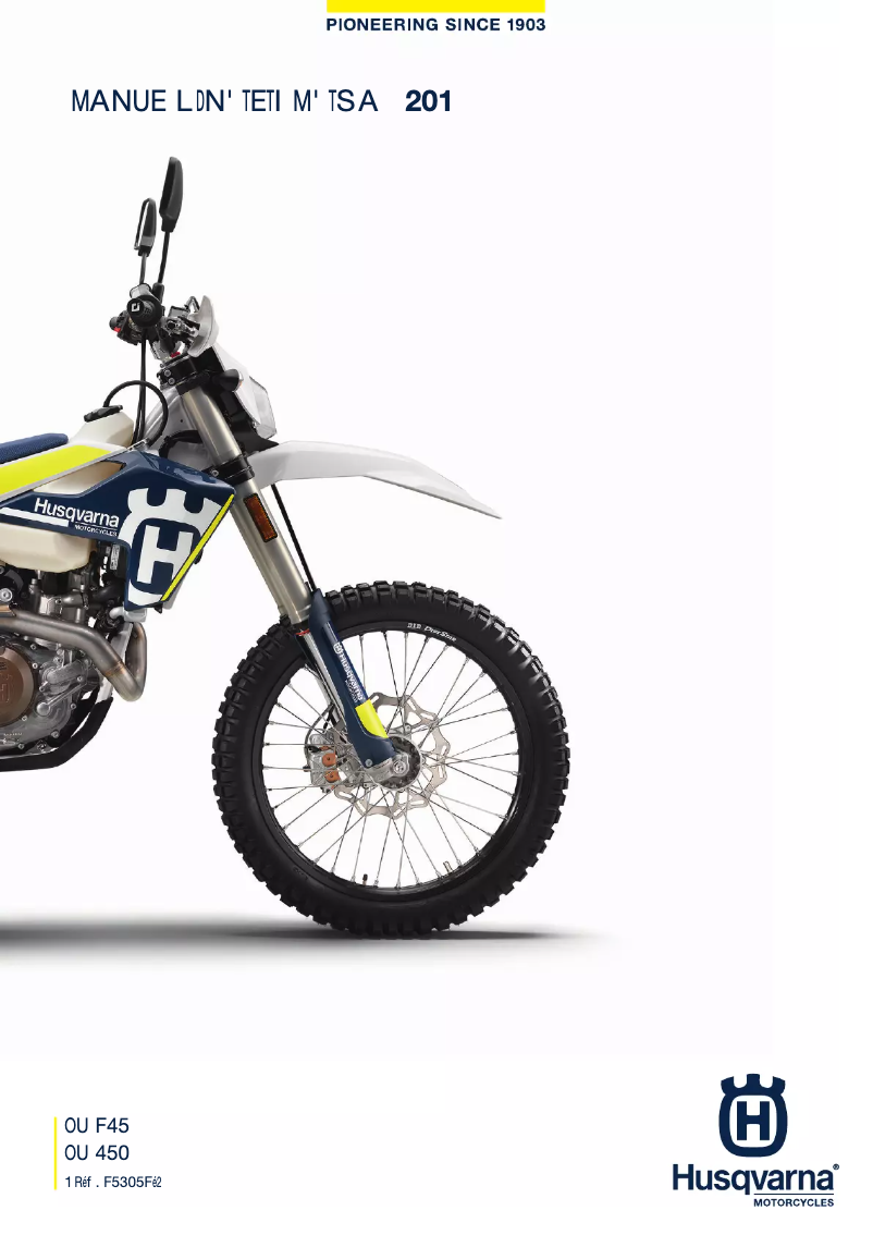 Page 1 de la notice Manuel utilisateur Husqvarna FE 450 (2017)