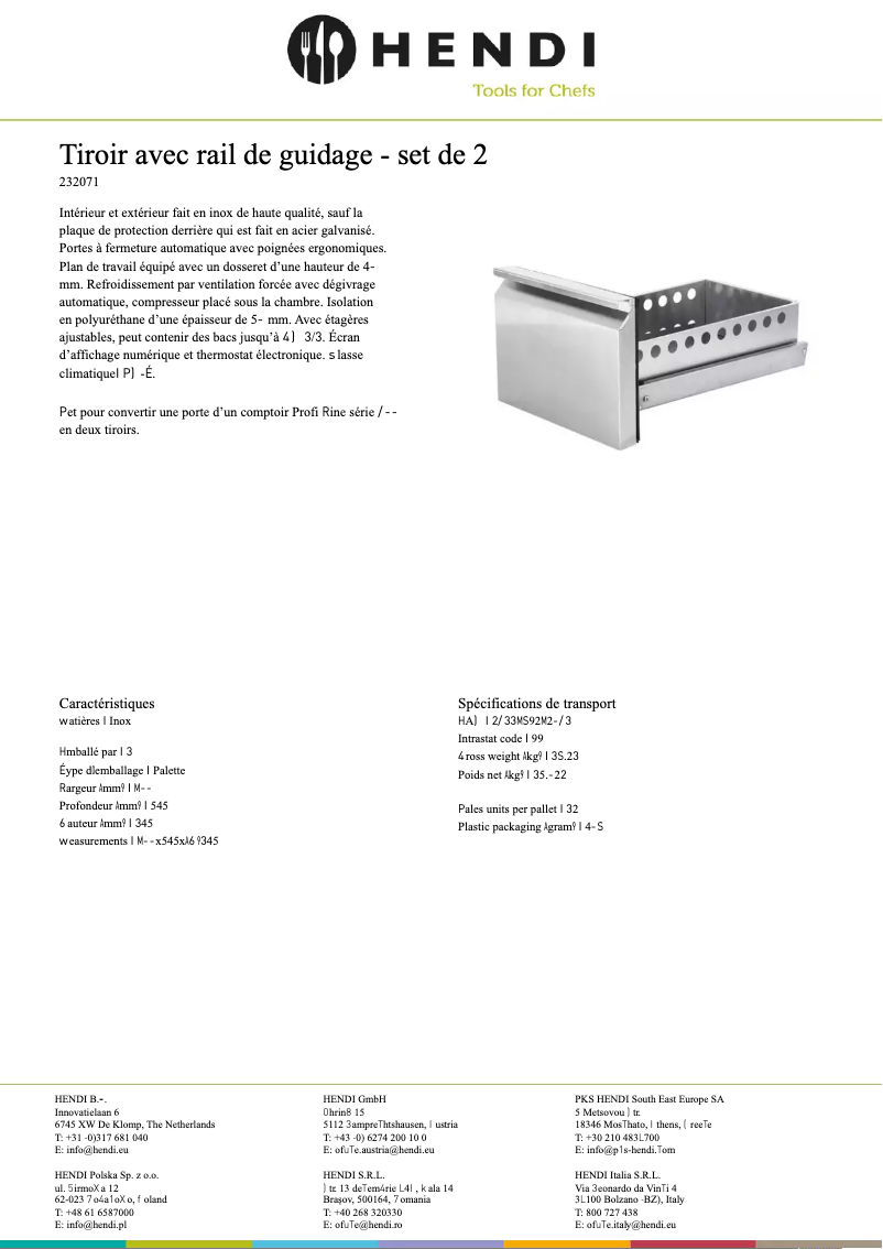 Page 1 de la notice Fiche technique Arktic 232071