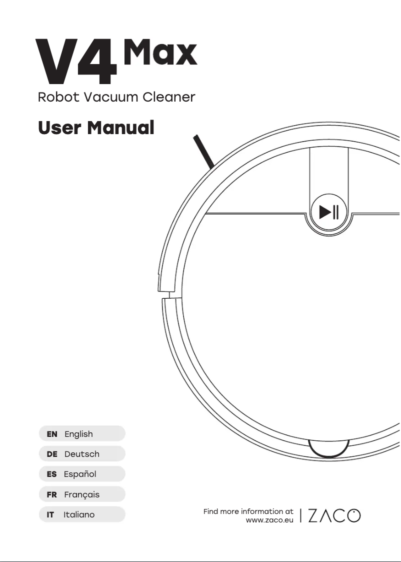 Image de la première page du manuel de l'appareil V4 Max