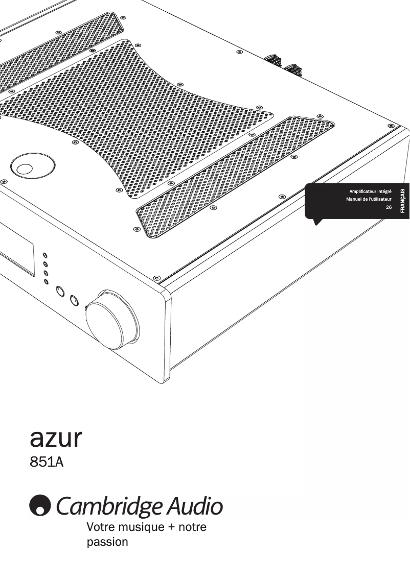 Image de la première page du manuel de l'appareil Azur 851A