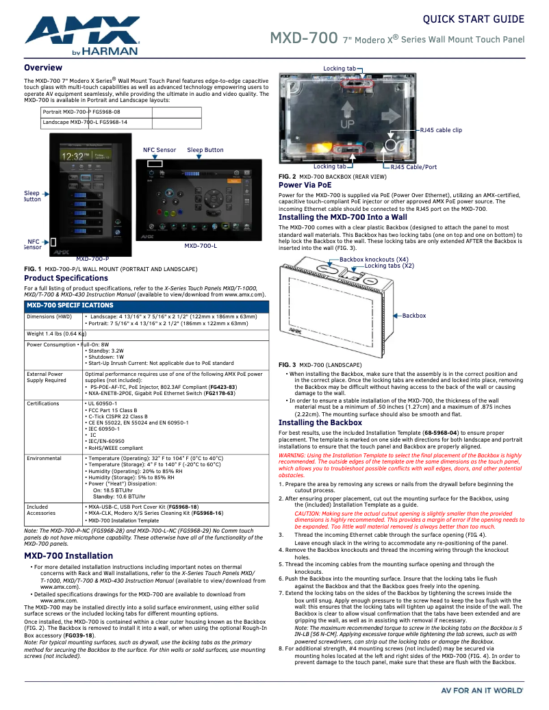 Image de la première page du manuel de l'appareil MXD-700-NC