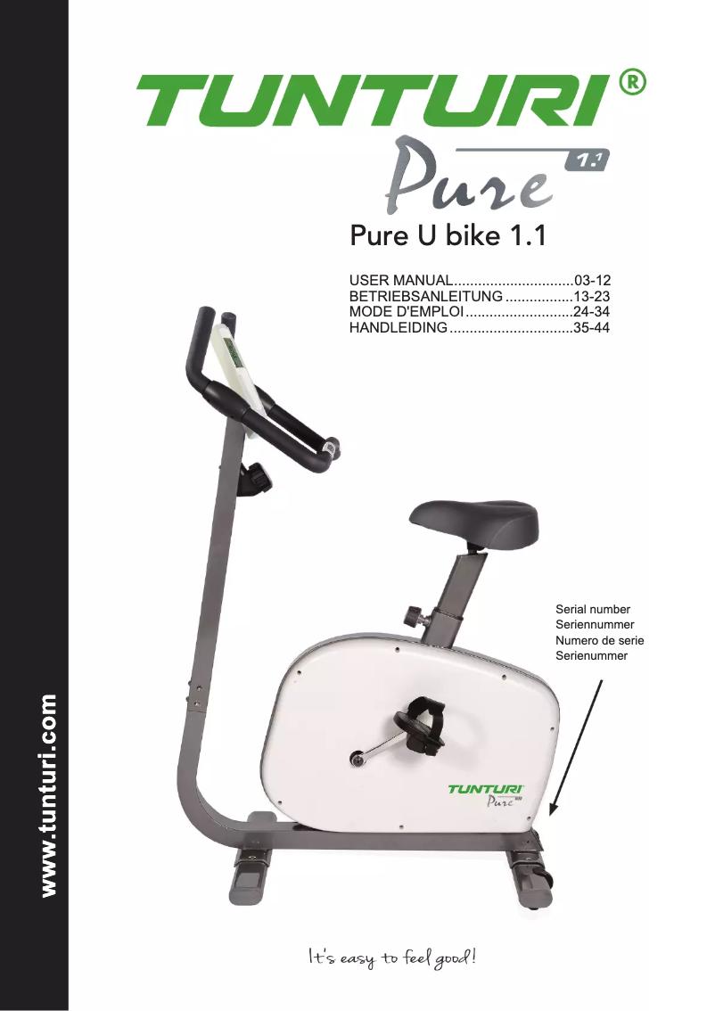Page n°1 - Manuel utilisateur Tunturi Pure U Bike 1.1