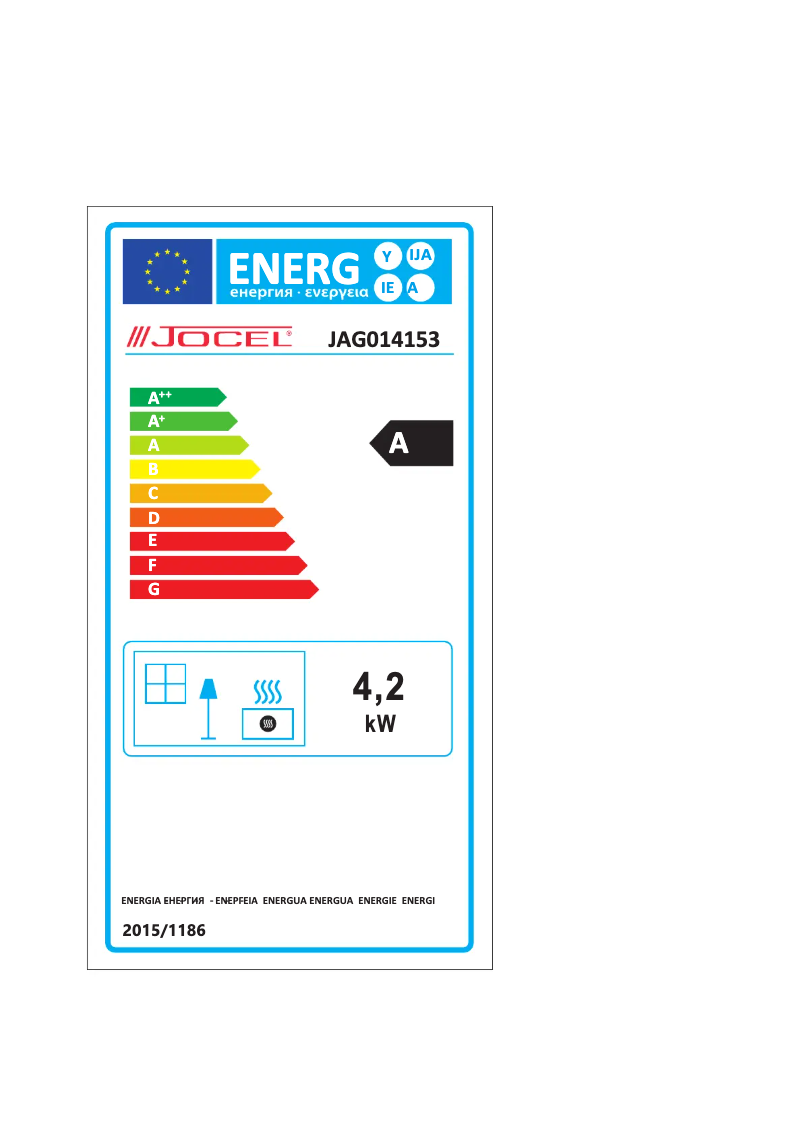 Page 1 de la notice Label énergétique Jocel JAG014153