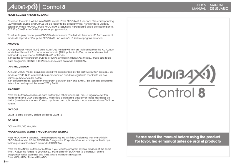 Image de la première page du manuel de l'appareil Control 8