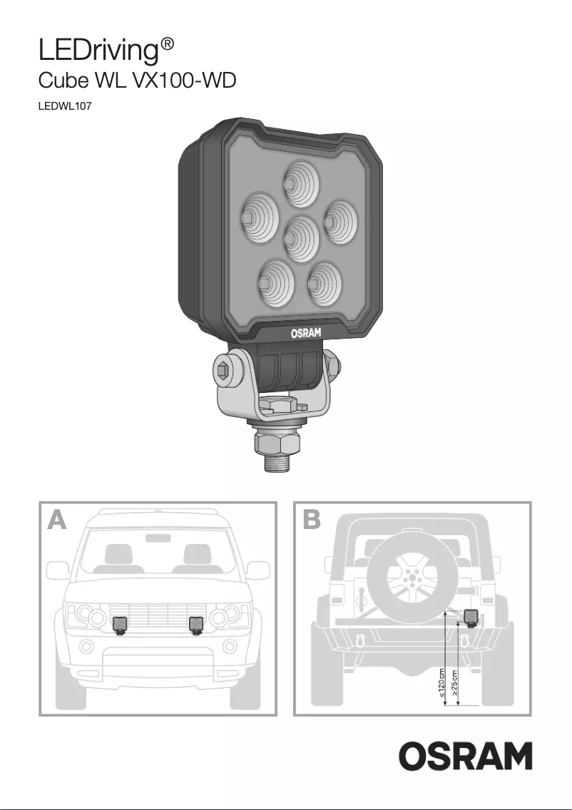 Page 1 de la notice Instructions / montage Osram VX100-WD