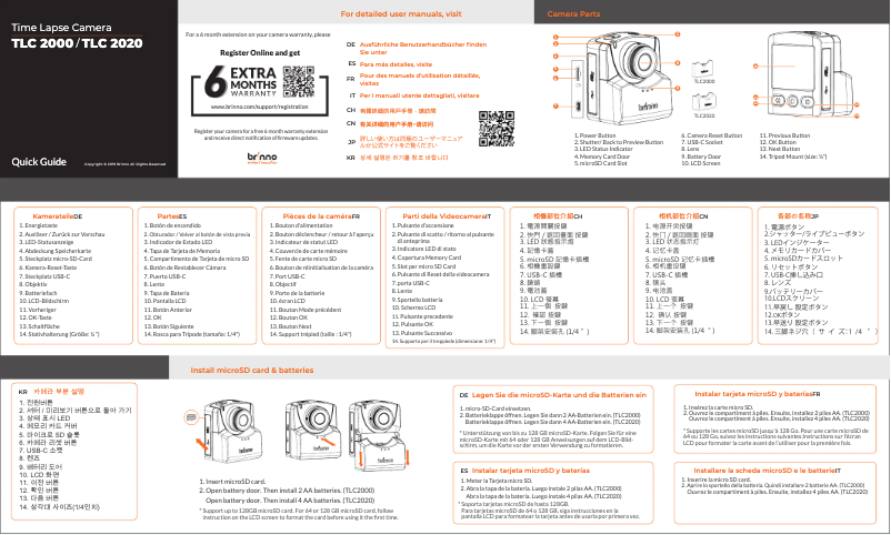 Page 1 de la notice Manuel utilisateur Brinno TLC2000