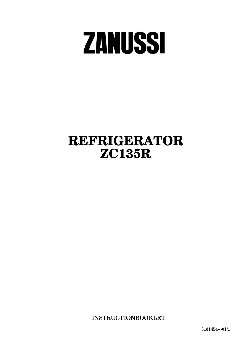 Image de la première page du manuel de l'appareil ZC135R