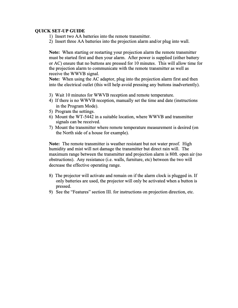 Image de la première page du manuel de l'appareil WT-5442U