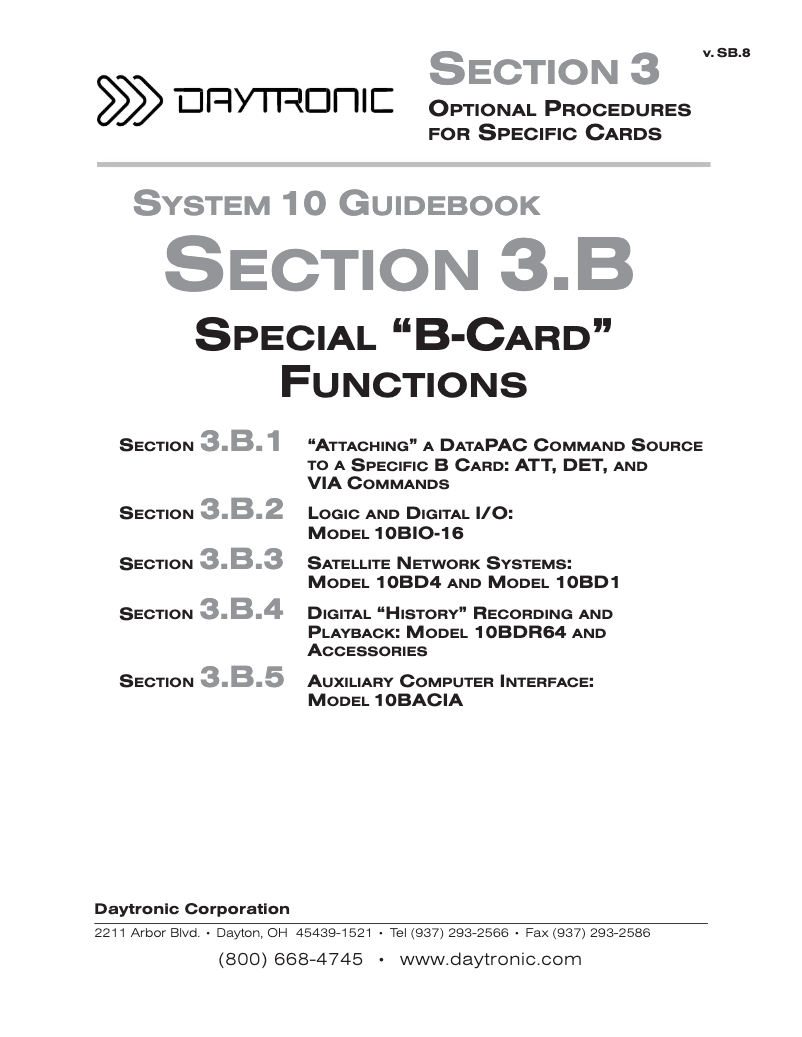 Page 1 de la notice Manuel utilisateur Daytronic 10BDHM