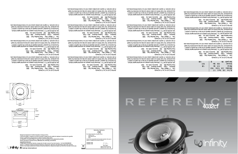 Page 1 de la notice Manuel utilisateur Infinity Reference 4032CF