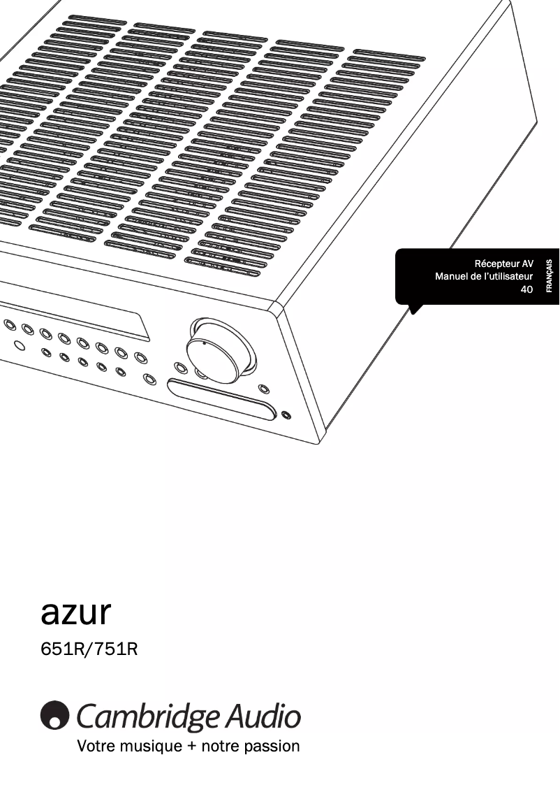 Image de la première page du manuel de l'appareil AZUR 651R