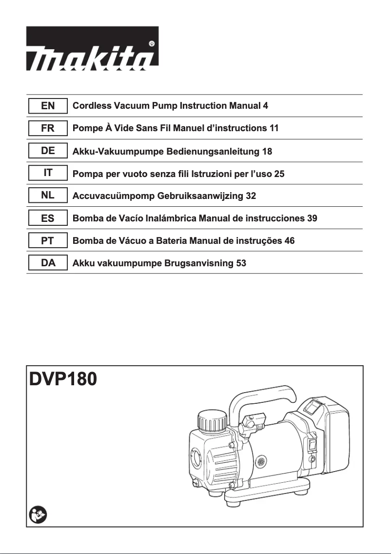 Page n°1 - Manuel utilisateur Makita DVP180