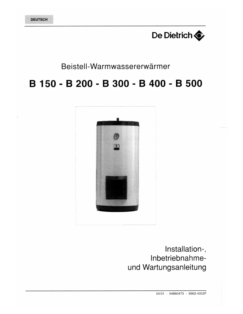 Page 1 de la notice Manuel utilisateur De Dietrich B 400