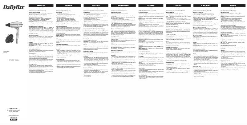Page 1 of the manual User Manual BaByliss Hydro Fusion D773DE