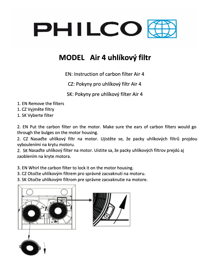 Page 1 de la notice Manuel utilisateur Philco Air 4