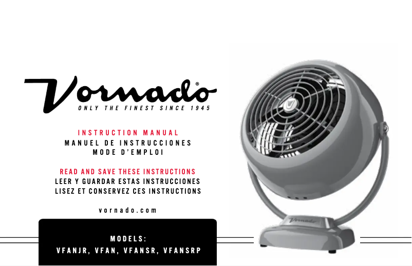Page n°1 - Manuel utilisateur Vornado VFAN Sr. Vintage