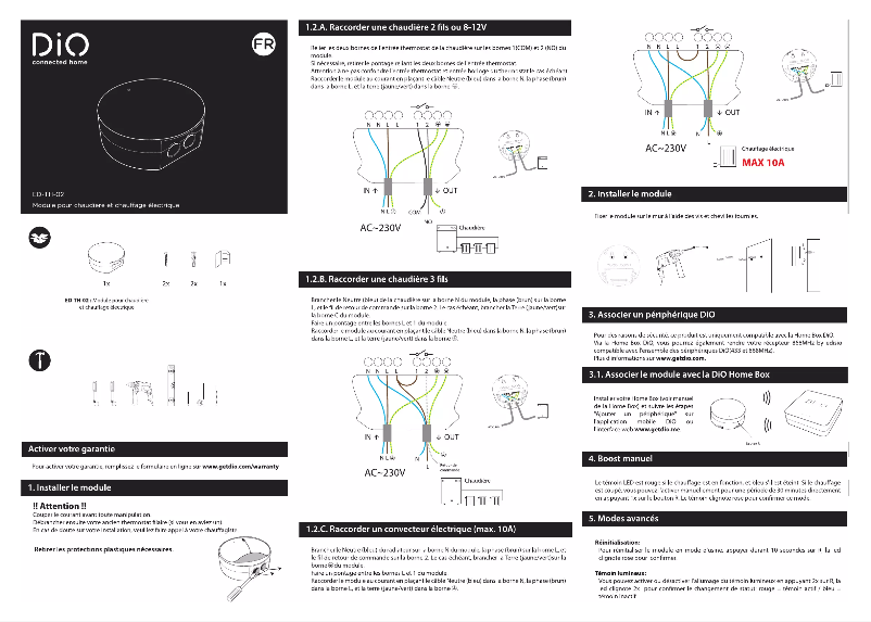 Page 1 de la notice Manuel utilisateur DiO ED-TH-02
