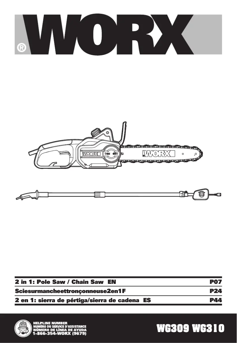 Page 1 de la notice Manuel utilisateur Worx WG309
