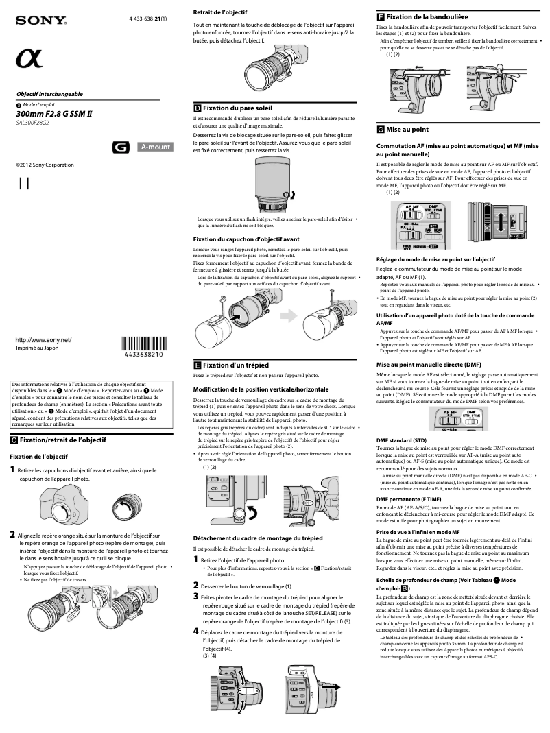 Image de la première page du manuel de l'appareil SAL300F28G2