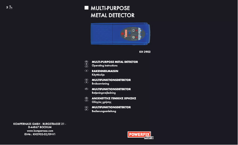 Page 1 de la notice Manuel utilisateur Powerfix KH 2902