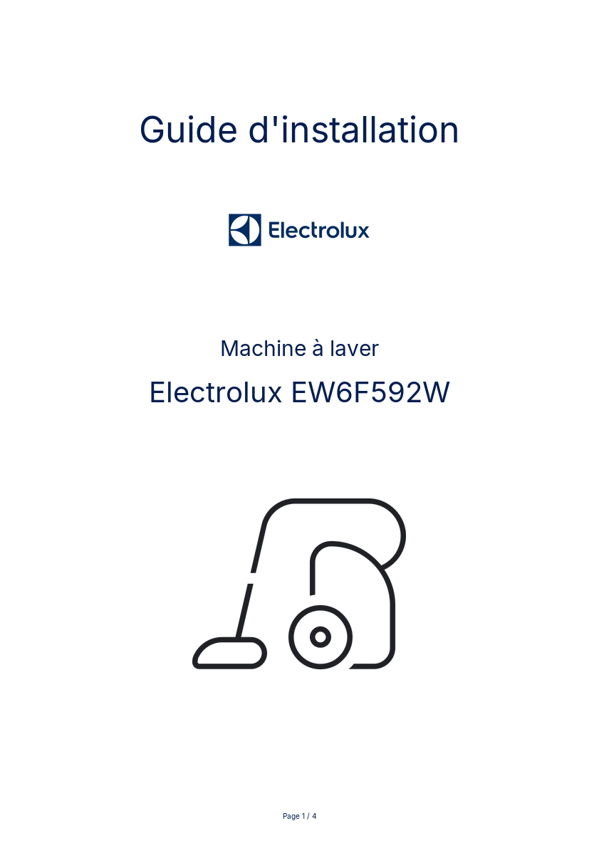 Image de la première page du manuel de l'appareil EW6F592W