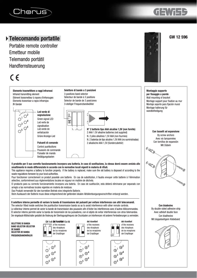 Page 1 de la notice Manuel utilisateur Gewiss GW12596
