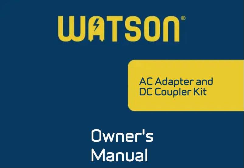 Page 1 de la notice Manuel utilisateur Watson CBA-S2