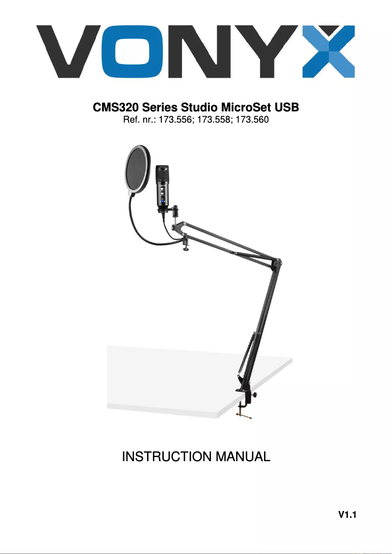 Page 1 de la notice Manuel utilisateur Vonyx CMS320W