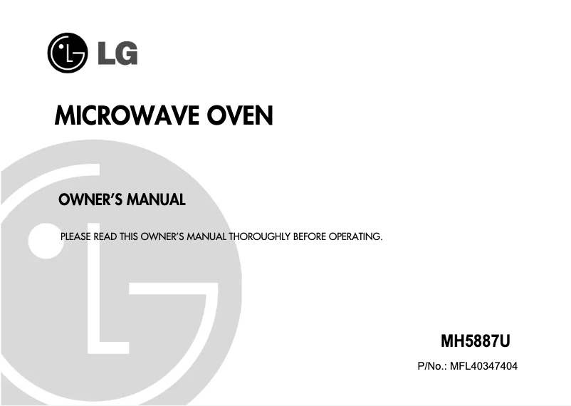 Página 1 del manual Manual de usuario LG MH5887