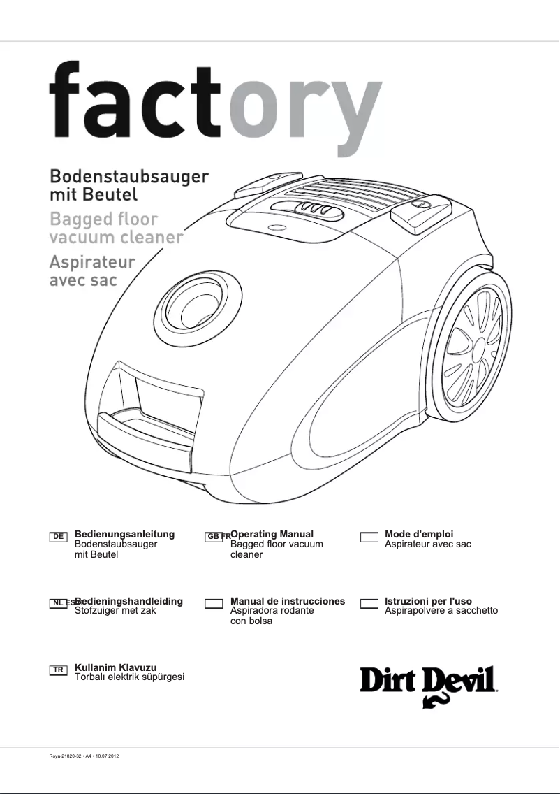 Page n°1 - Manuel utilisateur Dirt Devil Factory M3320