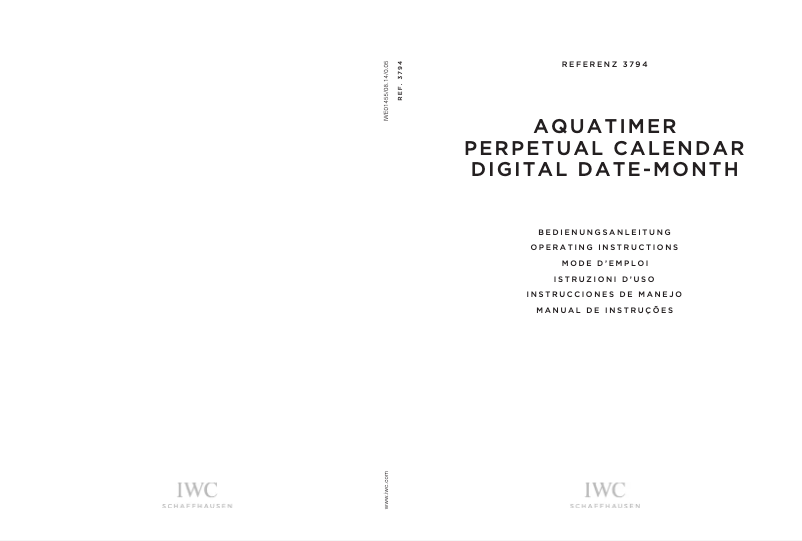 Image de la première page du manuel de l'appareil Aquatimer Perpetual Calendar 3794
