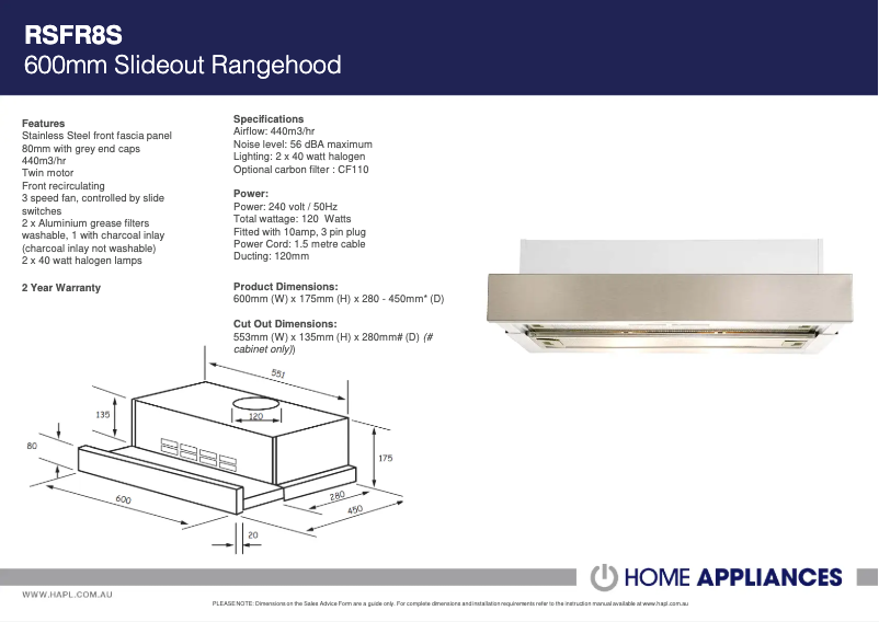 Page 1 de la notice Manuel utilisateur ARC RSFR8S
