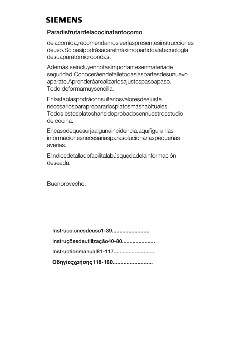 Page 1 de la notice Manuel utilisateur Siemens HF24G261