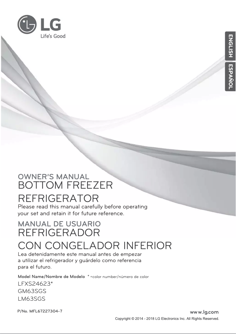 Page 1 de la notice Manuel utilisateur LG GM63SGS