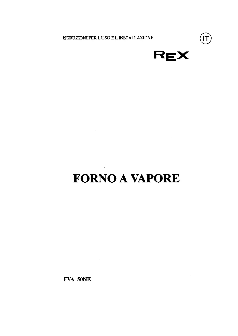 Page n°1 - Manuel utilisateur Rex FVA50NE