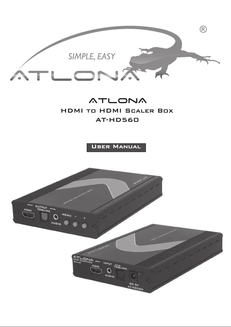 Page 1 de la notice Manuel utilisateur Atlona AT-HD560