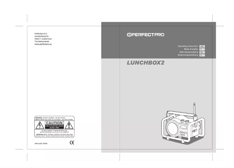 Page n°1 - Manuel utilisateur PerfectPro Lunchbox 2