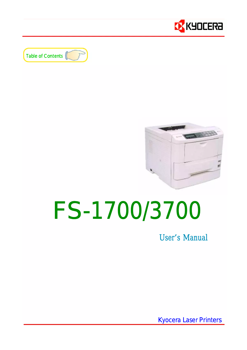 Page n°1 - Manuel utilisateur Kyocera FS-1700