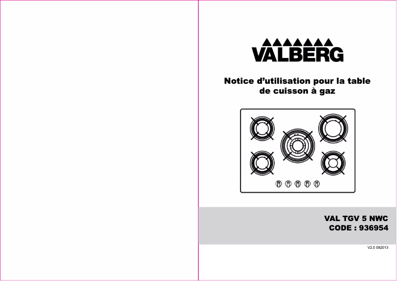 Page 1 de la notice Manuel utilisateur Valberg VAL TGV 5 NCW
